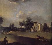 Johann Zoffany A view of the grounds of  Hampton House France oil painting artist